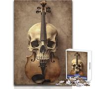 Rompecabezas de 1000 Piezas para Adolescentes: Sinfonía de Skullviolin, un Juego desafiante y único, una Obra de Arte Divertida y Divertida, Regalo de 38x52cm