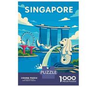 Rompecabezas De 1000 Piezas para Adolescentes Singapore Travel Rompecabezas para Adultos Juego Familiar Decoración del Hogar Regalos para Reducir El Estrés 70x50cm/1000pcs