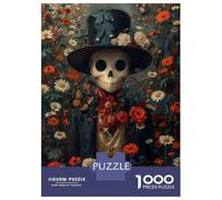 Rompecabezas De 1000 Piezas para Adolescentes Skeleton Man in Roses Rompecabezas para Adultos Juego Práctico Pero Divertido Y Humorístico para Cumpleaños, Navidad 70x50cm/1000pcs