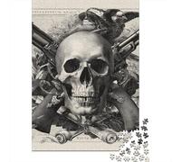 Rompecabezas De 1000 Piezas para Adolescentes Skull and Crossbones Art Print Rompecabezas para Adultos Juegos De Relajación Decoración del Hogar Desafío Educativo 70x50cm/1000pcs