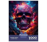 Rompecabezas De 1000 Piezas para Adolescentes Skull Artwork Poster Rompecabezas para Adultos Juegos Divertidos Decoración Perfecta Regalo De Cumpleaños, Regalos, 38x26cm/1000pcs