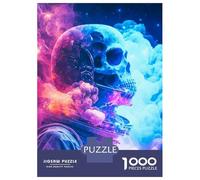 Rompecabezas De 1000 Piezas para Adolescentes Skull Astronaut Rompecabezas para Adultos Juego Familiar Análisis Y Lógica Interacción Entre Padres E Hijos 38x26cm/1000pcs