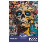Rompecabezas De 1000 Piezas para Adolescentes Skull Collage Art Print Rompecabezas para Adultos Juguetes Antiestrés Desafío Difícil Desafiante De Completar 52x38cm/1000pcs