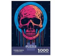 Rompecabezas De 1000 Piezas para Adolescentes Skull Retro Halloween Rompecabezas para Adultos Juegos Divertidos Decoración Cumpleaños, Navidad 38x26cm/1000pcs
