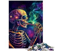 Rompecabezas de 1000 Piezas para Adolescentes Skull Smoke Symphony Rompecabezas para Adolescentes Mejora la Memoria Lista de Deseos con Papá Noel Grandes Regalos para Gamers (38x52cm)