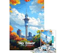 Rompecabezas de 1000 Piezas para Adolescentes Sky Tower Nueva Zelanda Ideal para cumpleaños Navidad y diversión Familiar Juguete Educativo Apto para Mayores de 14 años 38x26cm