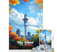 Rompecabezas de 1000 Piezas para Adolescentes Sky Tower Nueva Zelanda Juguete de decoración de Pared Regalo de cumpleaños Juego práctico Interesante para Reducir el estrés tamaño 38x52cm