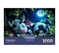 Rompecabezas De 1000 Piezas para Adolescentes Sleeping Cow Under Moonlight Rompecabezas para Adultos Juego De Ingenio Análisis Y Lógica Actividades Divertidas En Casa, 70x50cm/1000pcs