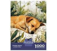 Rompecabezas De 1000 Piezas para Adolescentes Sleeping Dog Animal Art Rompecabezas para Adultos Juegos Relajantes Ensamblaje De Patrones Regalos De Cumpleaños Y Únicos 52x38cm/1000pcs