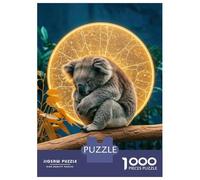 Rompecabezas De 1000 Piezas para Adolescentes Sleeping Koala with Golden Halo Rompecabezas para Adultos Juegos Relajantes Mejora La Memoria Ayuda A Ejercitar El Cerebro 38x26cm/1000pcs
