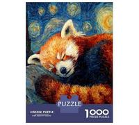 Rompecabezas De 1000 Piezas para Adolescentes Sleeping Red Panda Starry Night Rompecabezas Juego De Ingenio Decoración De Pared Regalos De Cumpleaños Y Únicos 70x50cm/1000pcs