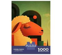 Rompecabezas De 1000 Piezas para Adolescentes Sleeping Sheep Illustration Rompecabezas para Adolescentes Juguetes Antiestrés Regalos para Mujeres Regalos para Reducir El Estrés 52x38cm/1000pcs