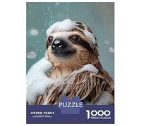 Rompecabezas De 1000 Piezas para Adolescentes Sloth Enjoying A Bubbly Bath Rompecabezas para Adultos Juego Práctico Mejora La Memoria para Cumpleaños, Navidad 38x26cm/1000pcs