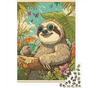 Rompecabezas De 1000 Piezas para Adolescentes Sloth in Tropical Paradise Rompecabezas para Adultos Juego De Ingenio Desafío Difícil Cumpleaños 70x50cm/1000pcs