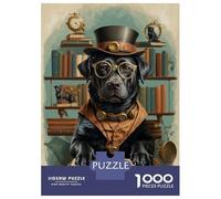 Rompecabezas De 1000 Piezas para Adolescentes Smart Black Lab Retriever Rompecabezas para Adolescentes Juguetes Antiestrés Difícil Gran Regalo para Jugar 38x26cm/1000pcs