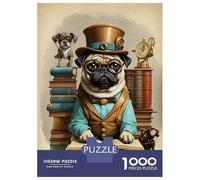 Rompecabezas De 1000 Piezas para Adolescentes Smart Pug Dog School Rompecabezas para Adultos Juego Familiar Decoración del Hogar Cumpleaños Y Navidad 52x38cm/1000pcs