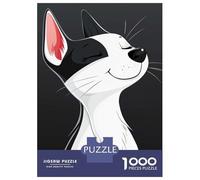 Rompecabezas De 1000 Piezas para Adolescentes Smiling Black and White Cat Rompecabezas para Adultos Juegos Familiares Vacaciones En Casa Matar El Tiempo Difícil Y Desafiante 52x38cm/1000pcs