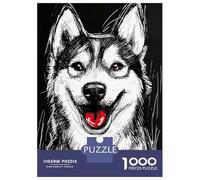 Rompecabezas De 1000 Piezas para Adolescentes Smiling Husky Portrait Rompecabezas para Adolescentes Juegos Relajantes para La Diversión Familiar Juego Desafiante Regalos 52x38cm/1000pcs