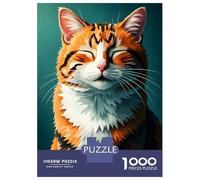 Rompecabezas De 1000 Piezas para Adolescentes Smiling Orange Tabby Cat Rompecabezas para Adultos Juegos Familiares Regalos para Mujeres Cumpleaños 70x50cm/1000pcs