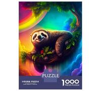 Rompecabezas De 1000 Piezas para Adolescentes Smiling Sloth in Rainbow Sky Rompecabezas para Adultos Juego Familiar Antiestrés Cumpleaños Y Navidad 52x38cm/1000pcs