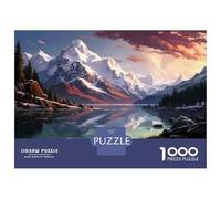 Rompecabezas De 1000 Piezas para Adolescentes Snow-Capped Mountain Reflections Rompecabezas para Adolescentes Juguetes Antiestrés Regalos para Mujeres Regalos para Reducir El Estrés 38x26cm/1000pcs