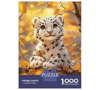 Rompecabezas De 1000 Piezas para Adolescentes Snow Leopard Cub in Autumn Rompecabezas para Adultos Juegos Familiares Regalos para Mujeres Cumpleaños 70x50cm/1000pcs
