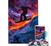 Rompecabezas de 1000 Piezas para Adolescentes Snowboarder en la montaña Difícil y desafiante Decoración para el hogar Juegos relajantes para Mayores de 14 años 50x75cm
