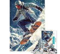 Rompecabezas de 1000 Piezas para Adolescentes Snowboarder en Vuelo Rompecabezas para Adultos Juegos Familiares Patrones de Montaje Regalos de cumpleaños y únicos (tamaño 38x26cm)