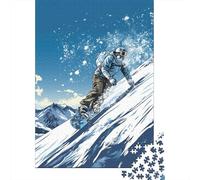 Rompecabezas De 1000 Piezas para Adolescentes Snowboarding Adventure in Mountains-2 Rompecabezas para Adultos Juego Familiar Desafío Difícil Interacción Entre Padres E Hijos 52x38cm/1000pcs