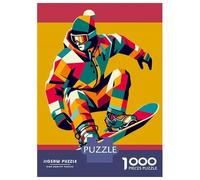 Rompecabezas De 1000 Piezas para Adolescentes Snowboarding WPAP Pop Art Rompecabezas para Adultos Juegos De Relajación Ensamblaje De Patrones Diversión En Casa Actividades, 38x26cm/1000pcs