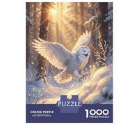 Rompecabezas De 1000 Piezas para Adolescentes Snowy Owl in Winter Forest Rompecabezas para Adultos Juegos Relajantes Decoración Desafío Educativo 38x26cm/1000pcs