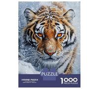Rompecabezas De 1000 Piezas para Adolescentes Snowy Tiger Gaze Rompecabezas para Adolescentes Juguetes Antiestrés Regalos para Mujeres Regalos para Reducir El Estrés 38x26cm/1000pcs