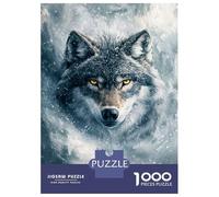 Rompecabezas De 1000 Piezas para Adolescentes Snowy Wolf Gaze Rompecabezas para Adultos Juguetes Antiestrés Análisis Y Lógica Cumpleaños Y Navidad 52x38cm/1000pcs