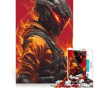 Rompecabezas de 1000 Piezas para Adolescentes Soldado futurista con Traje Naranja, Juegos educativos, Carrera de Velocidad Manual, colección de Artistas, Bellas Artes 38x52cm