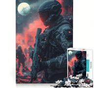 Rompecabezas de 1000 Piezas para Adolescentes Soldado futurista en Batalla, Juegos educativos, Carrera de Velocidad Manual, colección de Artistas, Bellas Artes 38x26cm