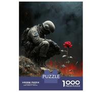 Rompecabezas De 1000 Piezas para Adolescentes Soldier and Rose in War Landscape Rompecabezas para Adultos Juego Familiar Decoración del Hogar Regalos para Reducir El Estrés 70x50cm/1000pcs