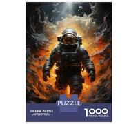 Rompecabezas De 1000 Piezas para Adolescentes Space Astronaut in Fiery Orbit Rompecabezas para Adolescentes Juegos Relajantes Decoración Perfecta Regalos De Cumpleaños Y Únicos 52x38cm/1000pcs