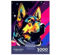 Rompecabezas De 1000 Piezas para Adolescentes Spaceman German Shepherd Rompecabezas para Adultos Juguetes De Bricolaje Montaje De Patrones Ayuda A Ejercitar El Cerebro 52x38cm/1000pcs