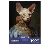 Rompecabezas De 1000 Piezas para Adolescentes Sphynx Cat Queen Rompecabezas para Adultos Juguetes DIY Alivio del Estrés Oferta como Regalos para Toda La Familia 52x38cm/1000pcs