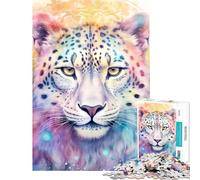 Rompecabezas de 1000 Piezas para Adolescentes SpiritAnimal Leopardo de Las Nieves Juego Familiar Desafío de Inteligencia Cerebral Juguetes adictivos Obra de Arte Regalo Actividades Familiares