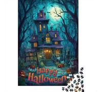 Rompecabezas De 1000 Piezas para Adolescentes Spooky Halloween House Rompecabezas para Adultos Juguetes DIY Alivio del Estrés Oferta como Regalos para Toda La Familia 52x38cm/1000pcs