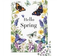 Rompecabezas De 1000 Piezas para Adolescentes Spring Flowers Butterfly Card Rompecabezas para Adultos Juegos Familiares Mejora La Memoria Cumpleaños Y Navidad 70x50cm/1000pcs