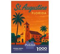 Rompecabezas De 1000 Piezas para Adolescentes St. Augustine Florida Travel Poster Rompecabezas para Adultos Juego Familiar Difícil Difícil Cumpleaños Y Navidad 38x26cm/1000pcs