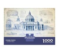 Rompecabezas De 1000 Piezas para Adolescentes St. Peter's Basilica Blueprints Rompecabezas para Adultos Juegos Familiares Mejora La Memoria Cumpleaños Y Navidad 70x50cm/1000pcs