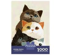 Rompecabezas De 1000 Piezas para Adolescentes Stack of Four Cute Cats Rompecabezas para Adultos Juegos Relajantes Decoración del Hogar Regalos De Cumpleaños Y Únicos 70x50cm/1000pcs