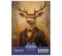 Rompecabezas De 1000 Piezas para Adolescentes Stag in A Suit Rompecabezas para Adultos Juego Práctico Decoración del Hogar Cumpleaños Y Navidad 52x38cm/1000pcs