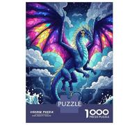 Rompecabezas De 1000 Piezas para Adolescentes Stained Glass Dragon Over Ocean Rompecabezas para Adultos Juguetes Antiestrés Alivio del Estrés Interacción Entre Padres E Hijos 52x38cm/1000pcs