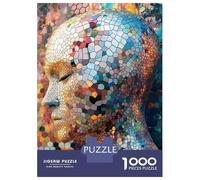 Rompecabezas De 1000 Piezas para Adolescentes Stained Glass Head Sculpture Rompecabezas para Adultos Juegos Familiares Difícil Regalo De Cumpleaños, Regalos, 70x50cm/1000pcs