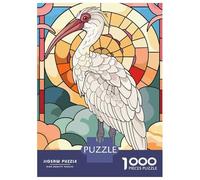 Rompecabezas De 1000 Piezas para Adolescentes Stained Glass Ibis with Sun and Clouds Rompecabezas para Adolescentes Juegos Familiares Desafío Difícil Regalos De Cumpleaños Y Únicos 52x38cm/1000pcs