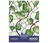 Rompecabezas De 1000 Piezas para Adolescentes Stained Glass Ivy Leaves Pattern Rompecabezas Juegos Divertidos Carrera De Velocidad Manual Cumpleaños 70x50cm/1000pcs